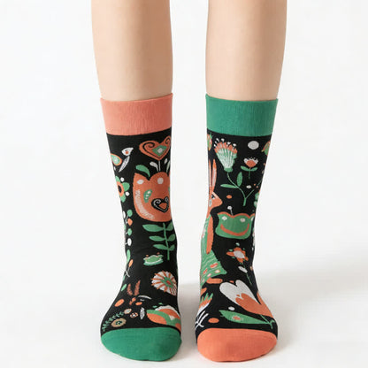 Flower Rabbit Cartoon Quarter Socks - image 0