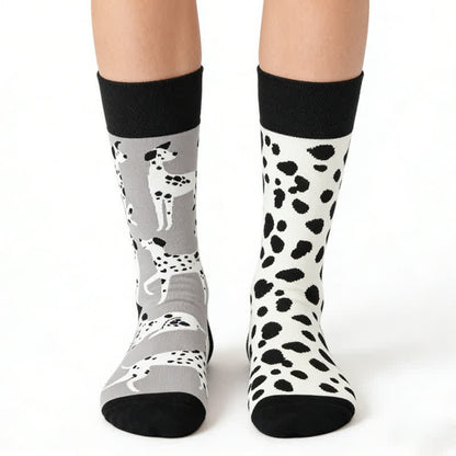Dalmatian Cartoon Quarter Socks - Black - EU36-43(US3-9) - image 0