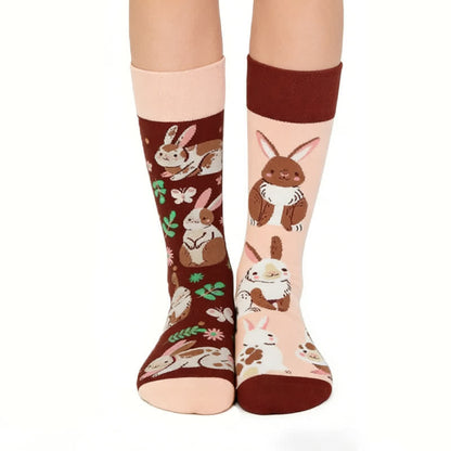 Cute Floral Rabbit Quarter Socks - Pink - EU36-43(US3-9) - image 0