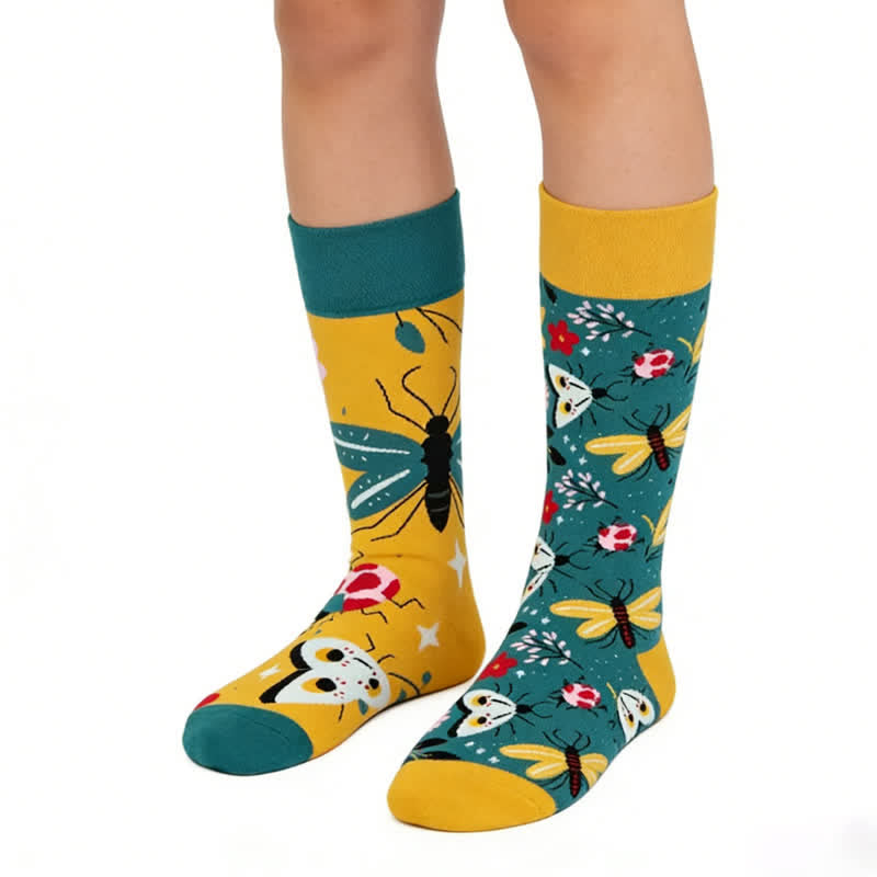 Flower Butterfly Quarter Socks - Yellow - EU36-43(US3-9) - image 0