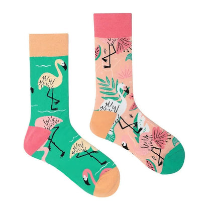Tropical Flamingo Quarter Socks - image 1