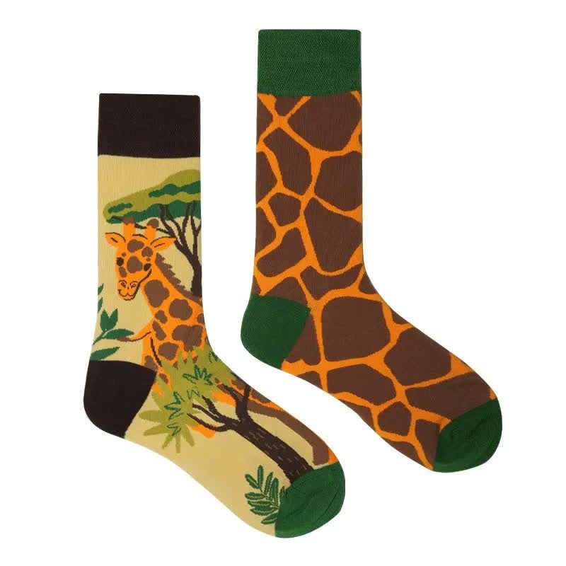 Giraffe Cartoon Quarter Socks - image 1