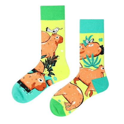 Capybara Print Quarter Socks - image 1