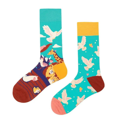 Playful Animal Cartoon Quarter Socks - image 1