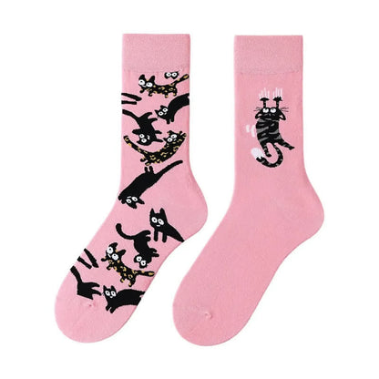Cute Cartoon Cat Quarter Socks - image 1
