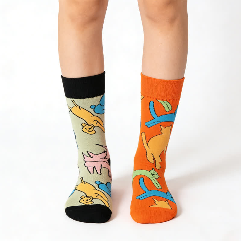 Playful Dog Cat Quarter Socks - Orange - EU36-43(US3-9) - image 0
