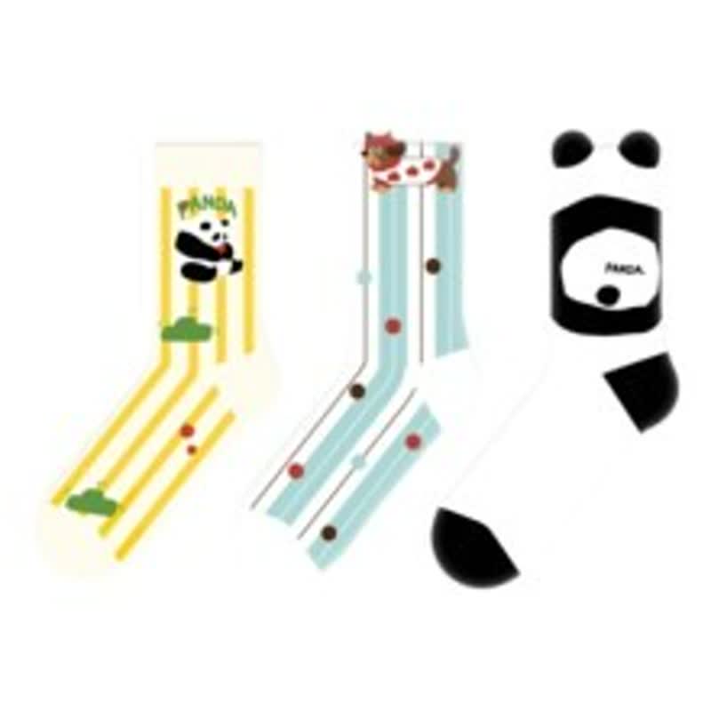 Cute Panda Cartoon Quarter Socks(3 Pairs) - image 1