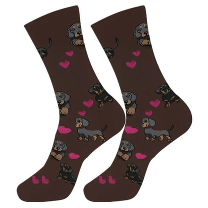 Cute Dog Print Quarter Socks(4 Pairs) - image 3