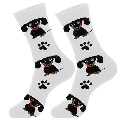 Cute Dog Print Quarter Socks(4 Pairs) - image 1