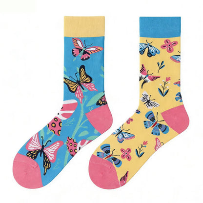 Colorful Flower Butterfly Quarter Socks - image 2