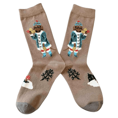 Retro Cute Dog Quarter Socks(4 Pairs) - image 4