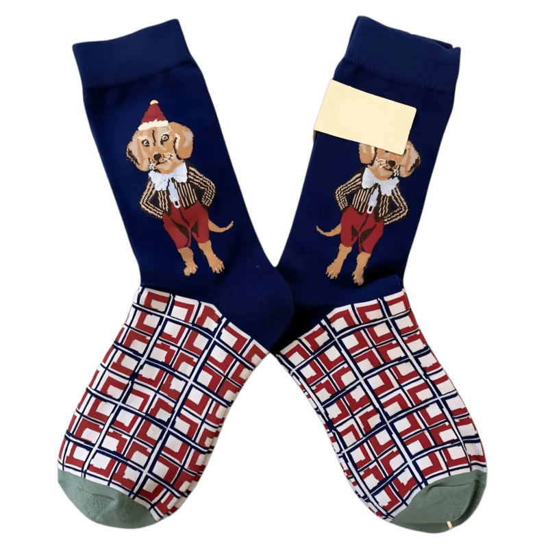 Retro Cute Dog Quarter Socks(4 Pairs) - image 3