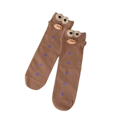 Cute Cartoon Eye Quarter Socks(4 Pairs) - image 4