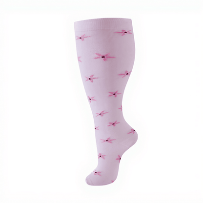 Plus Size Elegant Floral Compression Socks(3 Pairs) - image 10