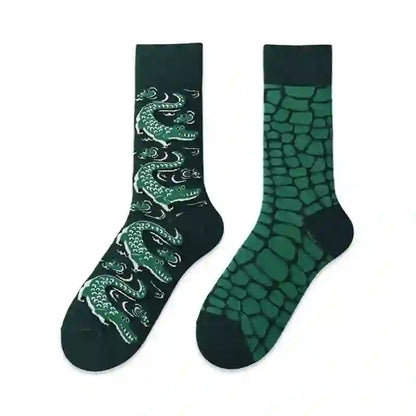 Cartoon Crocodile Quarter Socks - image 1