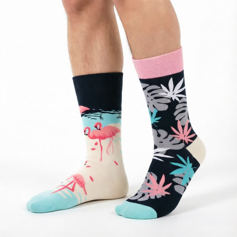 Flamingo Tropical Quarter Socks - Pink - EU35-43(US2-9) - image 0