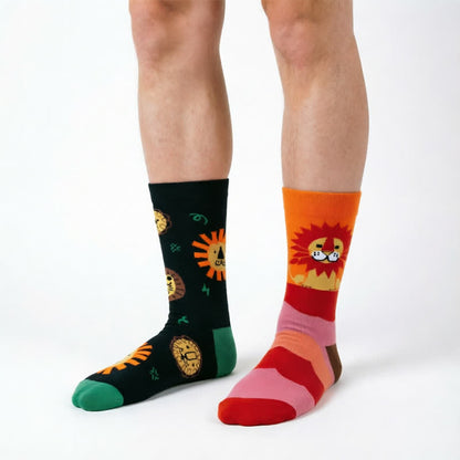 Playful Lion Quarter Socks - Red - EU35-43(US2-9) - image 0