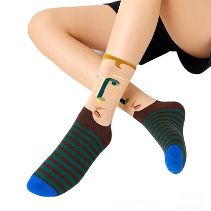 Playful Painting Pattern Quarter Socks(3 Pairs) - image 1