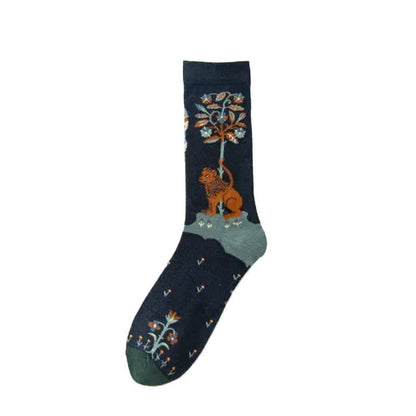 Hand Drawn Pattern Quarter Socks(4 Pairs) - image 7