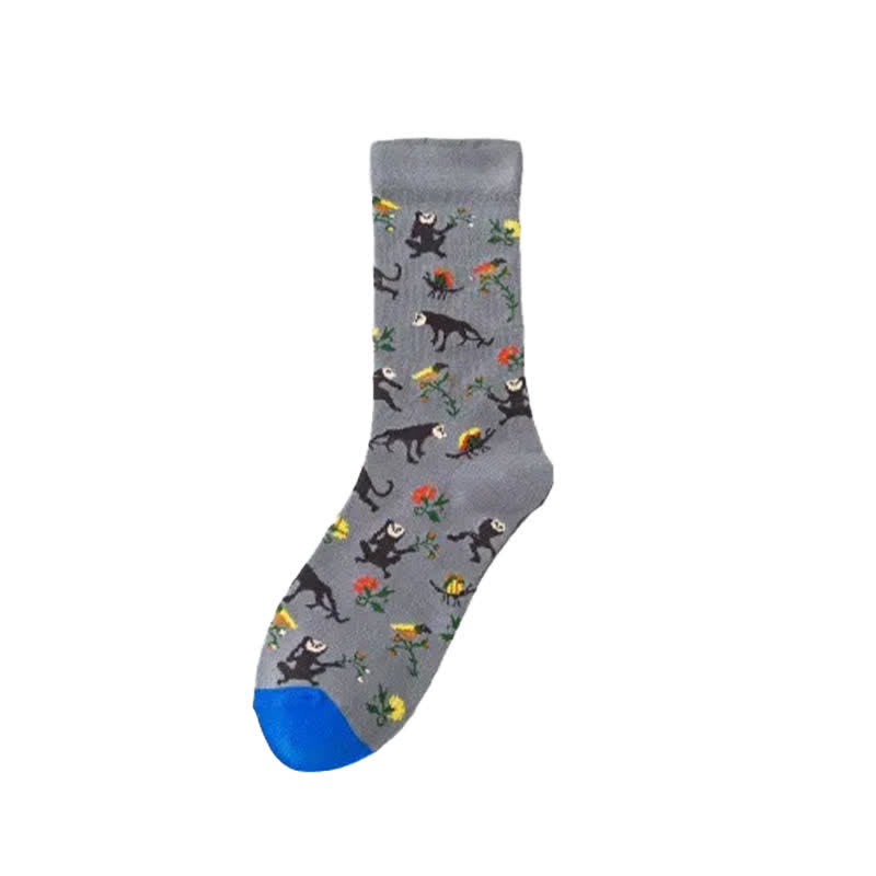 Hand Drawn Pattern Quarter Socks(4 Pairs) - image 9