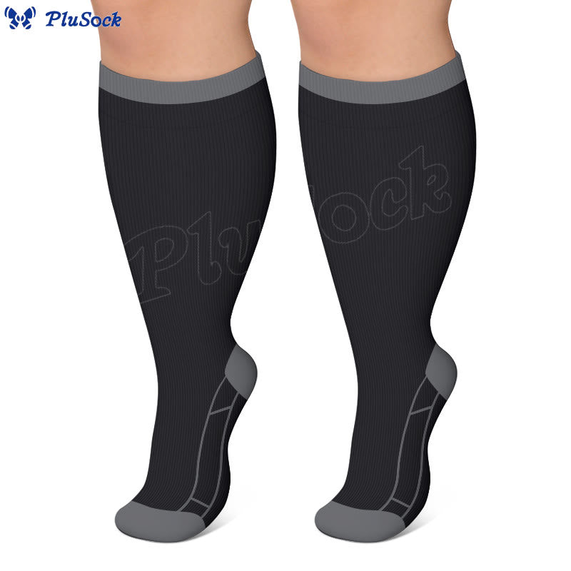 Plus Size Classic Solid Compression Socks - image 1