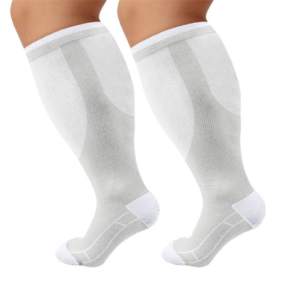 Plus Size Classic Solid Compression Socks - Grey - 4XL - image 6