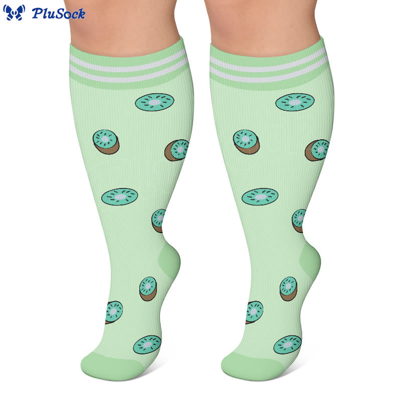 Plus Size Fruity Fun Compression Socks(4 Pairs) - image 3
