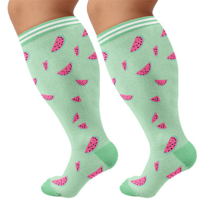Plus Size Fruity Fun Compression Socks(4 Pairs) - Watermelon - 4XL - image 6