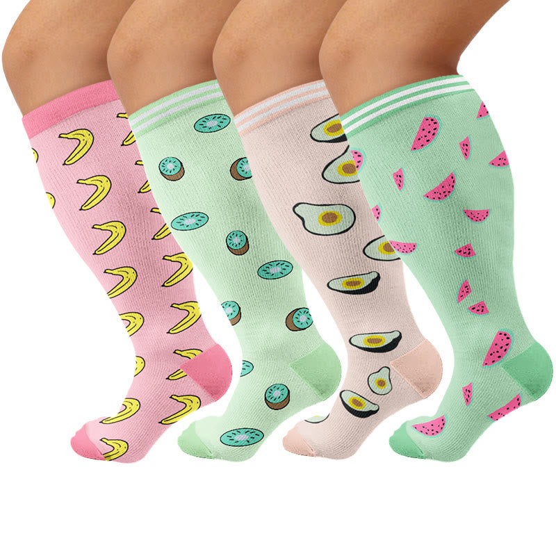 Plus Size Fruity Fun Compression Socks - image 1