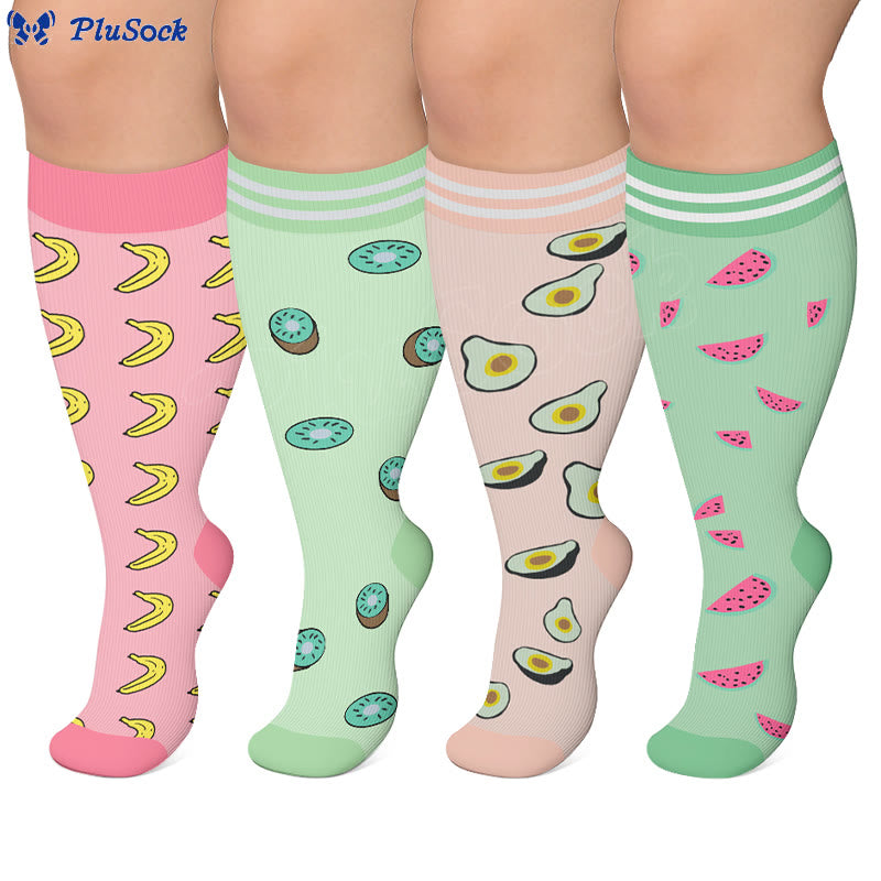 Plus Size Fruity Fun Compression Socks - image 0