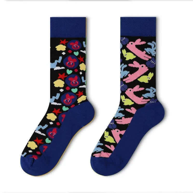 Cute Bunny Quarter Socks - Navy - EU35-43(US2-9) - image 1