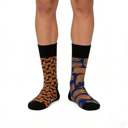 Cartoon Whale Quarter Socks - Black - EU35-43(US2-9) - image 0
