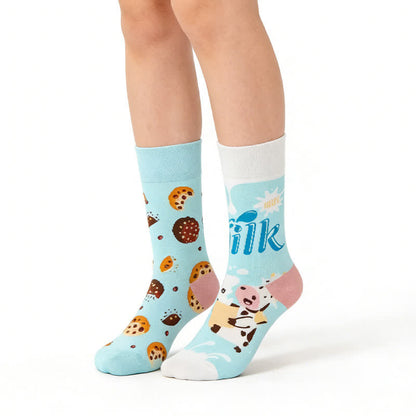Milk Cookie Cow Quarter Socks - Light Blue - EU36-43(US3-9) - image 0