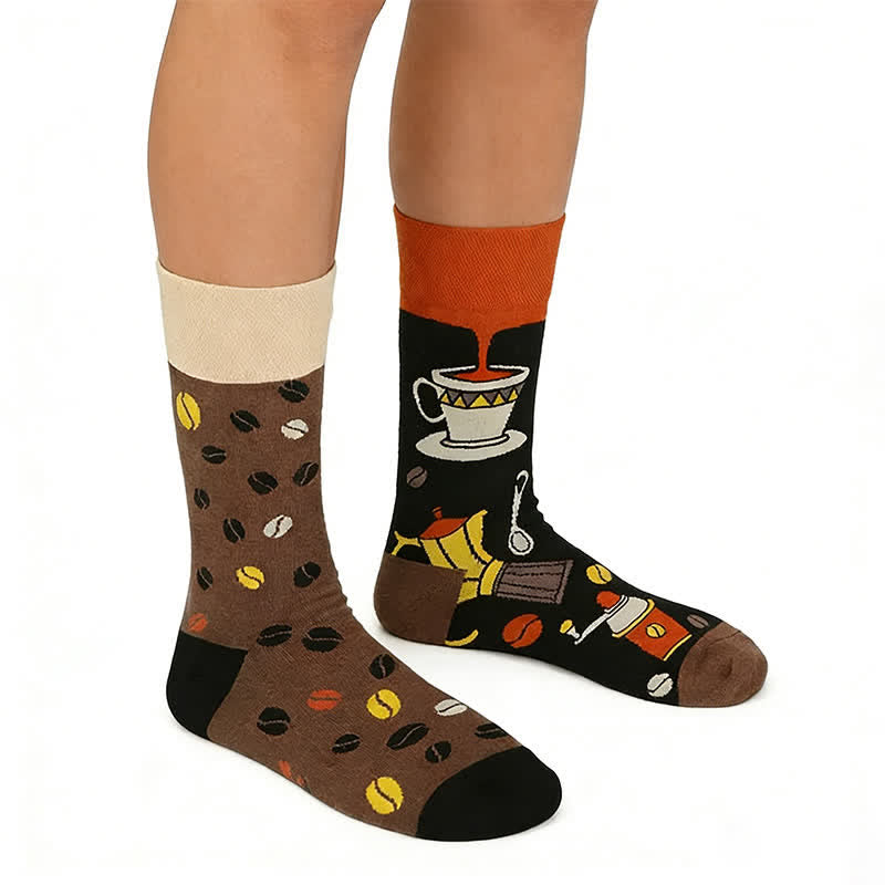 Cartoon Coffee Quarter Socks - Coffee - EU36-43(US3-9) - image 0