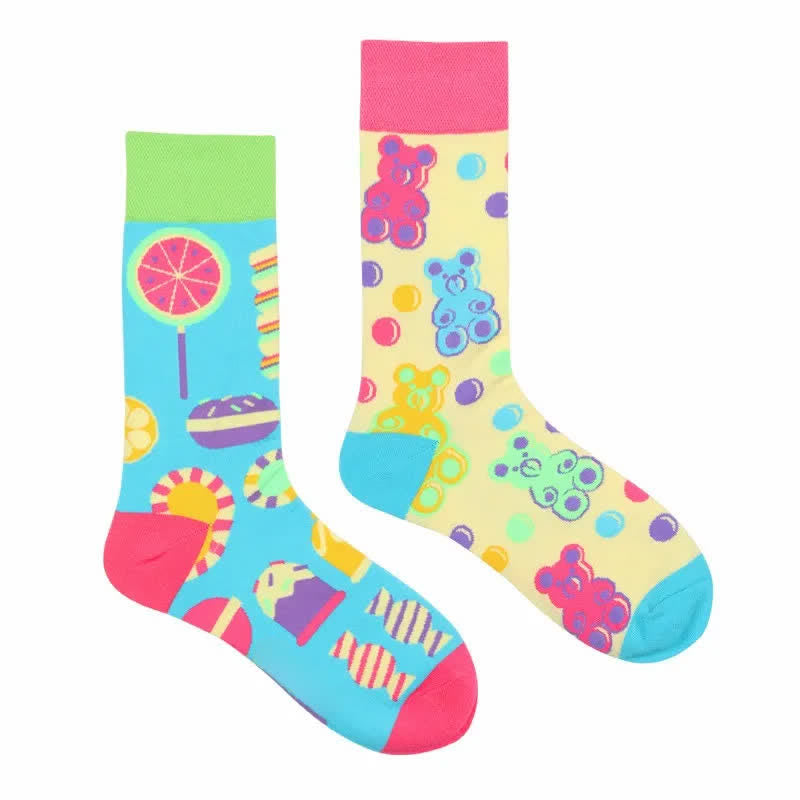 Colorful Candy Bear Quarter Socks - image 1