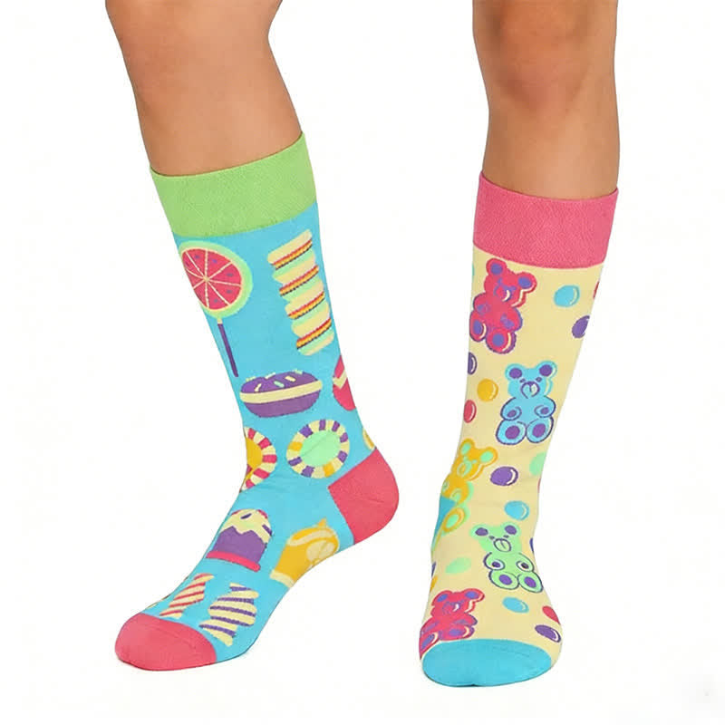 Colorful Candy Bear Quarter Socks - Blue - EU36-43(US3-9) - image 0