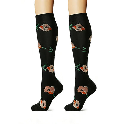 Floral Garden Embroidered Compression Socks(6 Pairs) - image 3