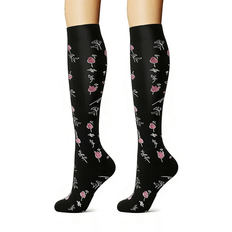 Floral Garden Embroidered Compression Socks(6 Pairs) - image 2