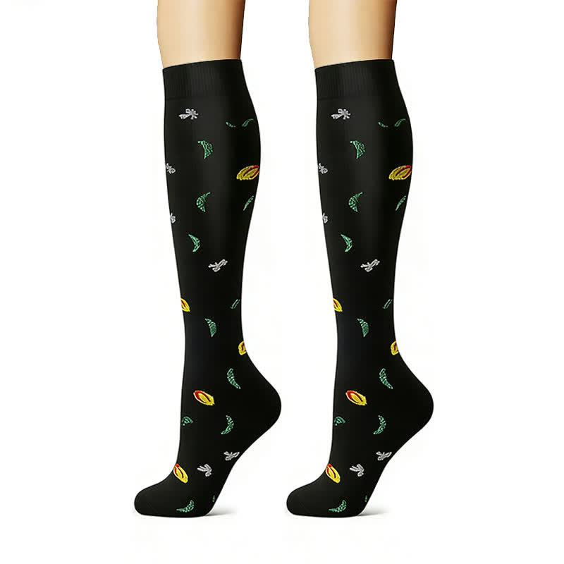 Floral Garden Embroidered Compression Socks(6 Pairs) - image 4