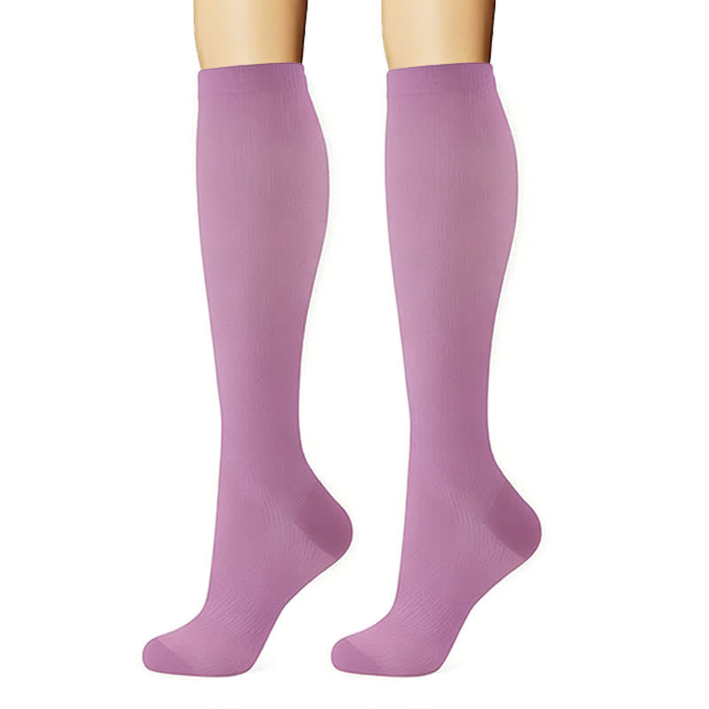 Stripes Polka Dot Solid Color Compression Socks(6 Pairs) - image 3