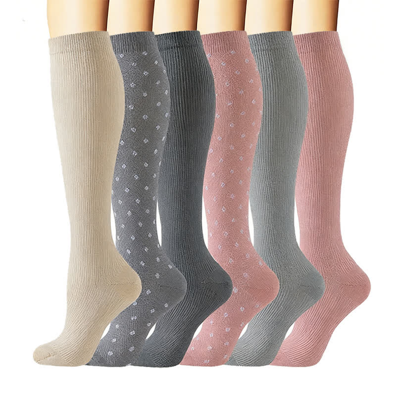 Minimal Solid Style Compression Socks(6 Pairs) - Multicolor - L/XL - image 0
