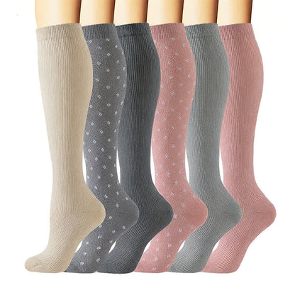 Minimal Solid Style Compression Socks(6 Pairs) - Multicolor - L/XL - image 0