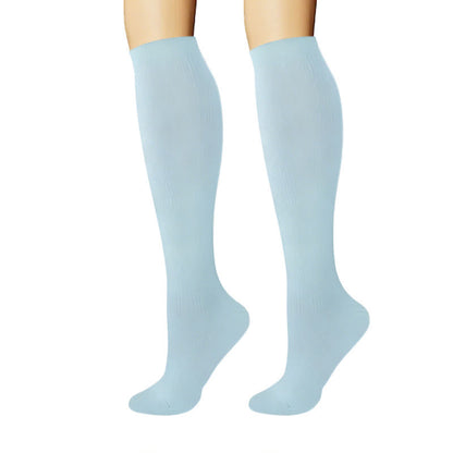 Pastel Solid Minimal Style Compression Socks(6 Pairs) - image 3