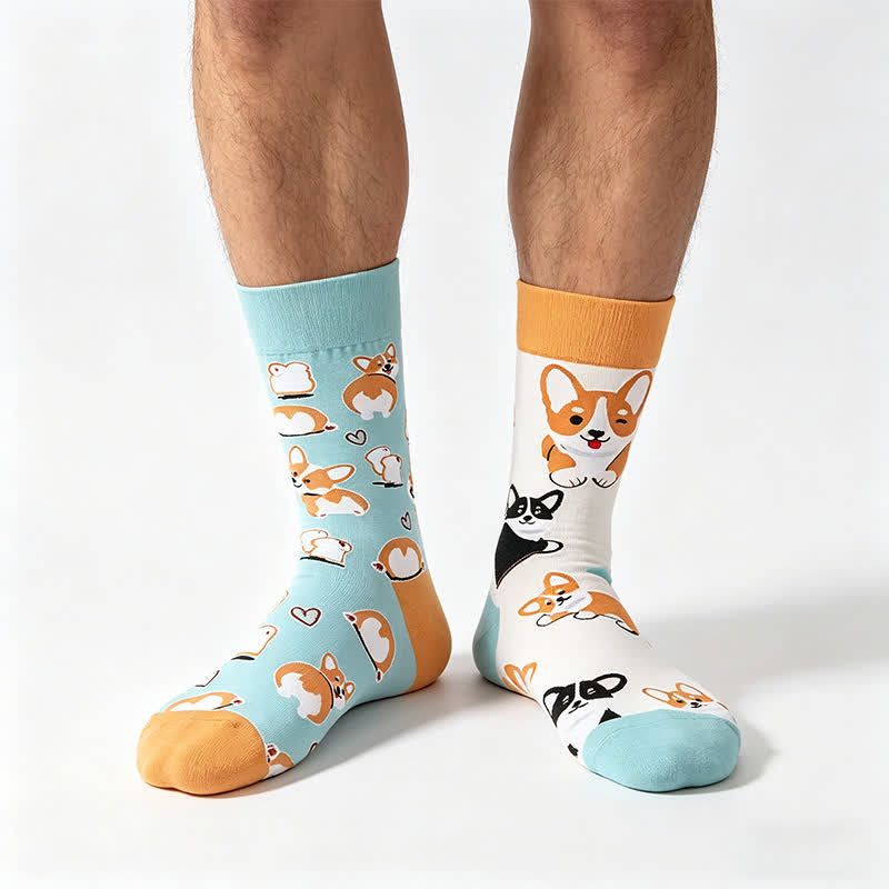 Cute Heart Dog Quarter Socks - PaleTurquoise - EU36-43(US3-9) - image 0