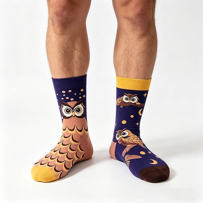 Playful Owl Quarter Socks - Purple - EU36-43(US3-9) - image 0