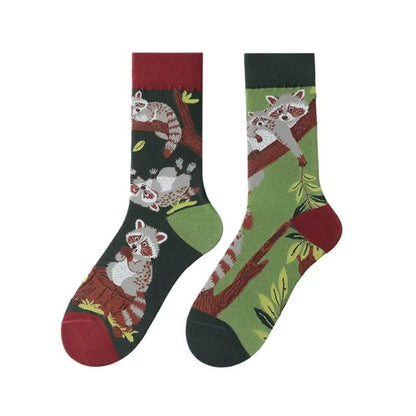 Forest Raccoon Quarter Socks - image 1