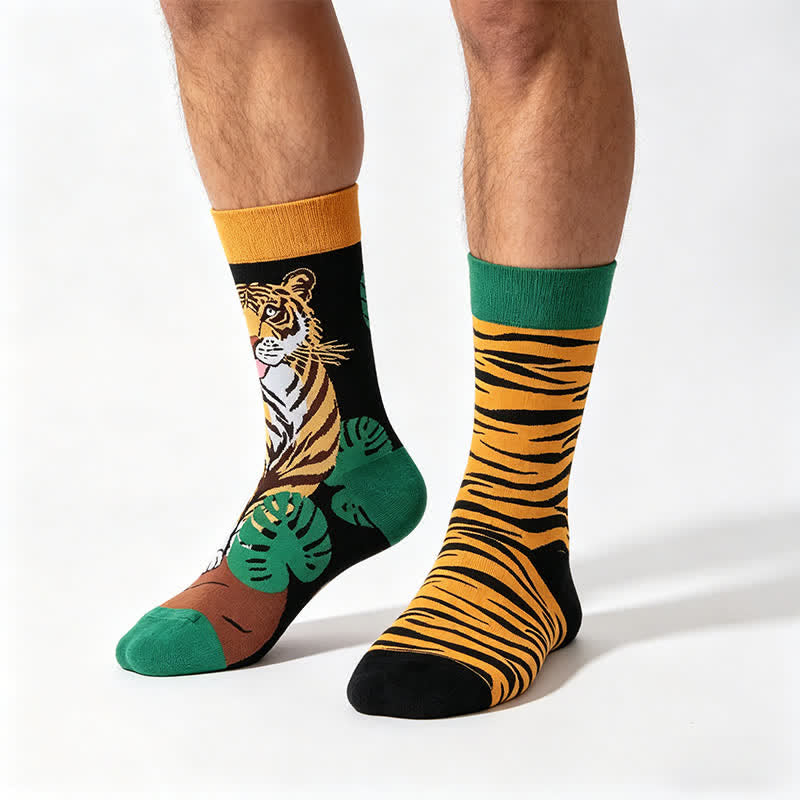 Forest Tiger Quarter Socks - Orange - EU36-43(US3-9) - image 0