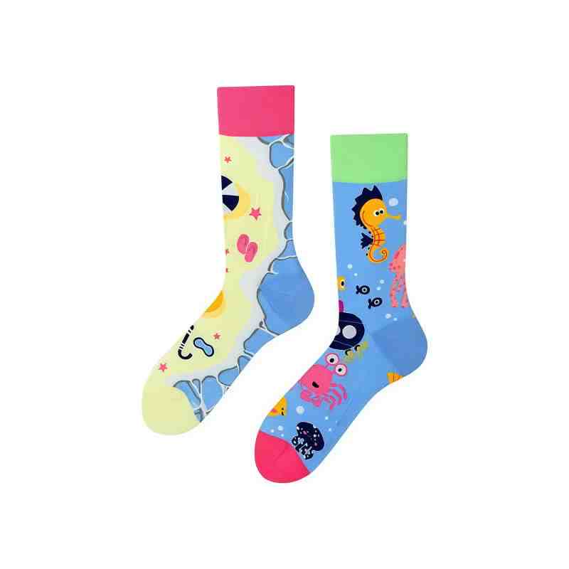 Playful Ocean Cartoon Quarter Socks - image 1