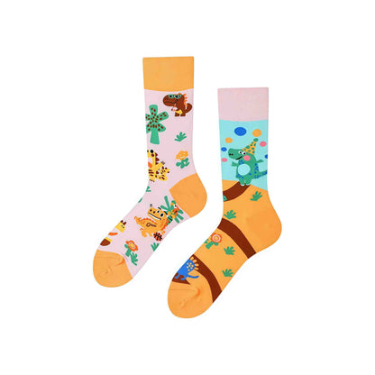 Playful Dinosaur Cartoon Quarter Socks - image 1