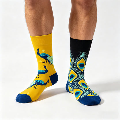 Colorful Peacock Quarter Socks - Yellow - EU35-43(US2-9) - image 0